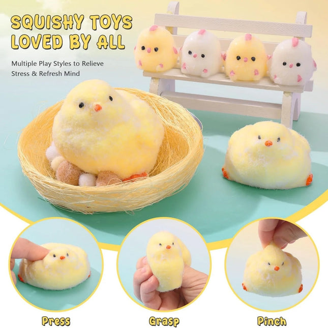 Taba Handmade Squishy Chick Toys Stress Relief Squeeze Toy Handmade Sensory Sticky Toys Stress and Relaxation Toys