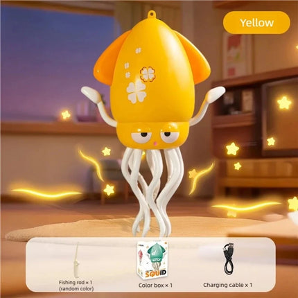 Rechargeable Dancing Octopus Toy, Baby Crawling Trainer Auto Obstacle Avoidance with Sound Light Music & Fishing Game