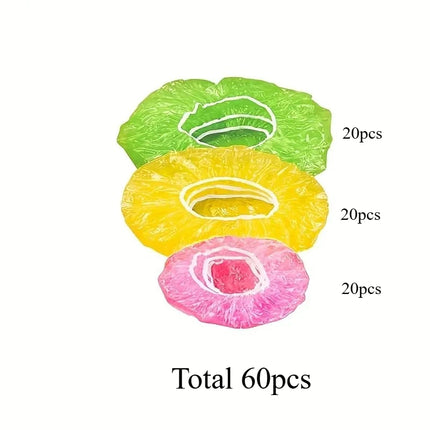 30/60pcs Colorful Elastic Food Storage Covers, Reusable Fitted Bowl Covers Great,Translucent Stretchy Plate Cover For Restaurant