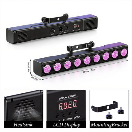 45W RGBW 9LED Wall Wash Light 4in1 Bar Lights Party Disco DJ DMX Strobe Effect Stage