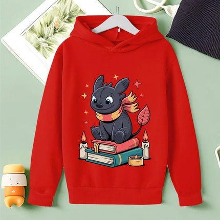 Lovely Children Hoodie Toothless Cartoon Print For Boys Girls Autumn Winter Street Style 3-14Y