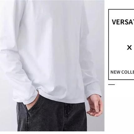 Fast Delivery T-Shirts Men Long Sleeves Tee Tops Male Autumn Plain Cotton T-shirts Plus Size 4XL 5XL Undershirts Man Clothing