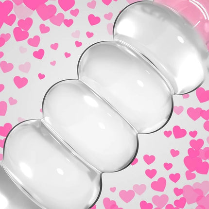 Glass Dildo G-spot Wand Anal Beads Butt Plug with Pink Head Dual Ended Fetish Prostate Massager Masturbation Sex Toy for Women
