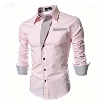 2026 Men's Long Sleeved Casual Shirt, Striped Slim Fit Men's Shirt, Fashionable Section Color, Plus Size, Diverse Colors