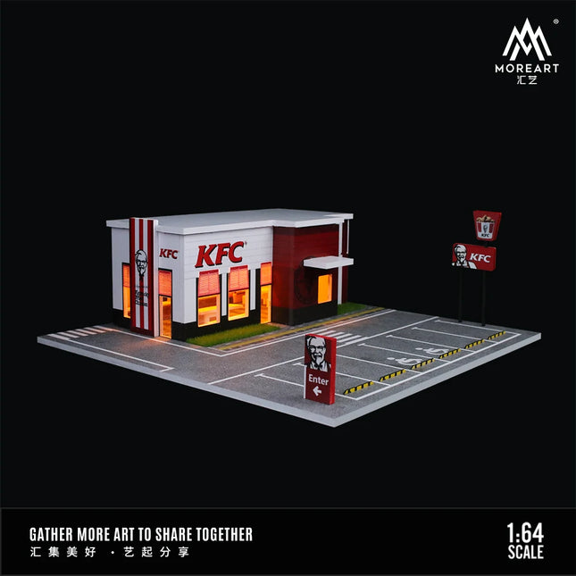 MoreArt 1:64 Diecast Car Display Scene Model DIY Assembly Street View Garage Diorama Gift Collection