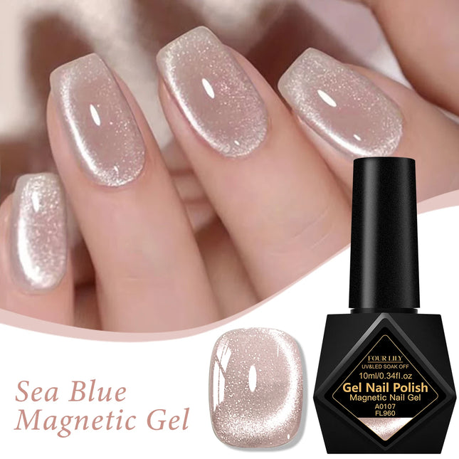 10ml Nude Pink Cat Magnetic Gel Nail Polish Ultral Shine Glitter Semi Permanent Soak Off UV Gel Varnish Nail Decor Nail Supplies