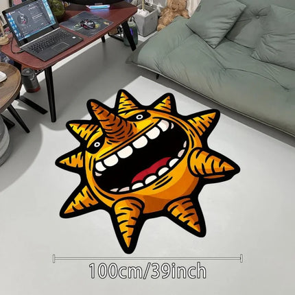 VIKAMA cartoon sun monster shaped carpet anti slip soft floor mat bedroom living room entrance door fun home decoration foot mat