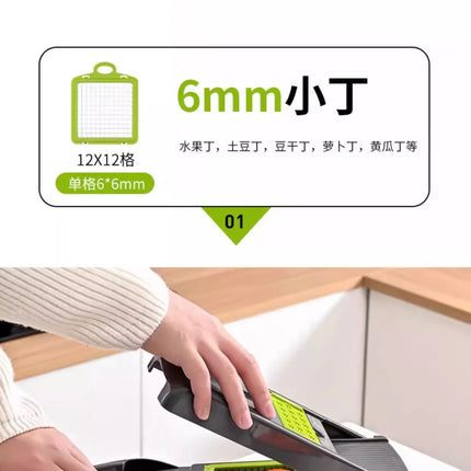 16 in 1 Handheld Slicers Dicers Graters, Multifunctional Vegetable Chopper Kitchen Food Tool with Container & Safety Guard