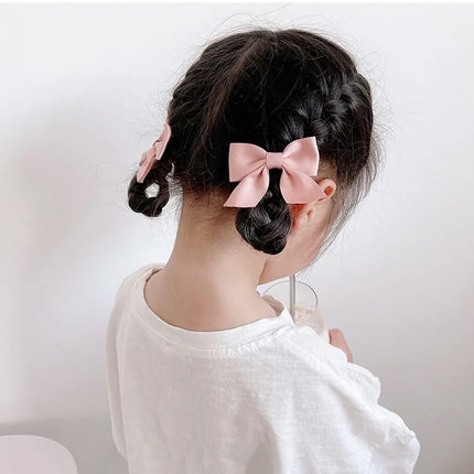2PCS New Cute Bow Headgear Sweet Little Girl Hair Accessories Summer Girls Net Red Clips Baby Hairpins Children Hair Clips Gifts