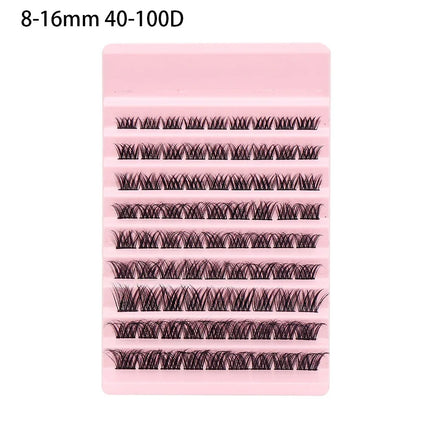 3D Mink Effect Segmented False Eyelashes Mixed Length 8-16mm Fake Eyelash Set Soft Fluffy Reusable Invisible Eyelashes Women