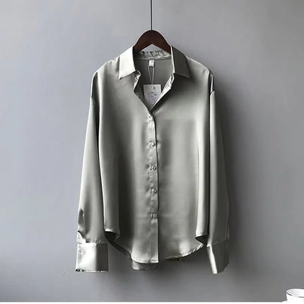 Spring Fashion Elegant Button Up Women Shirt Vintage Blouse White Tops Lady Long Sleeves Female Plus Size Loose Street Shirts