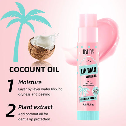 2pcs Coconut Oil Lip Balm Deep Moisturizing Lipstick Natural Plant Essence Lipbalm Prevents Chapped Lips Care for Dry Lips