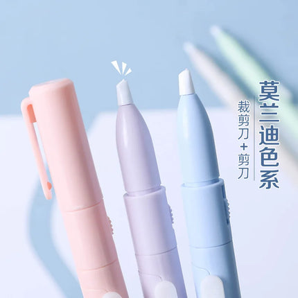 2 In 1 Multifunction Hand Account Cutting Folding Scissors Mini Engraving Knife Scissors Paper Trimming Utility Knife For Office