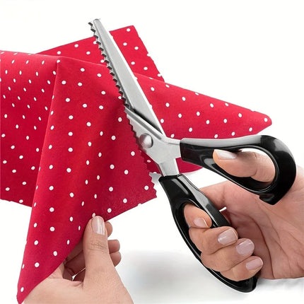 High-carbon Stainless Steel Zigzag Scissors -Sharp Triangle Teeth for Precise Cutting,Ideal for DIY Handiwork, Sewing, Tailoring
