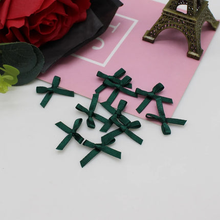 100pcs 1-2cm ( Very small ) Mini Polyester Satin Ribbon Bows Tie Scrapbooking Embellishment Hair Clips Pets Hair Bow Crafts