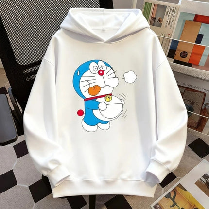 Autumn and Winter New Harajuku Cartoon Doraemon Hooded Sweatshirt Loose Children's Top Cute Boys and Girls Clothing