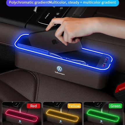 Car USB Charging Multifunction Seat Crevice Storage Box For Volkswagen Amarok Tiguan Polo Jetta GTI Golf Passat Touareg Magotan