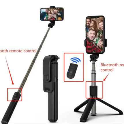 H1 Wireless Bluetooth Selfie Stick tripod monopod stand Phone holder for Outdoor travel 3 IN 1