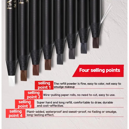 Hard Core Pull Line Fog Eyebrow Pencil Permanent Makeup White Eyeliner Waterproof Natural Long-lasting For Makeup Artists