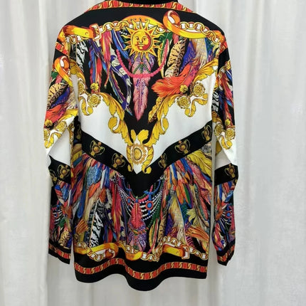 31/5000 2026 Spring/Summer New Luxury Fashion Leopard Print Youth Trendy Digital Embroidery Men's Long-Sleeved Shirt