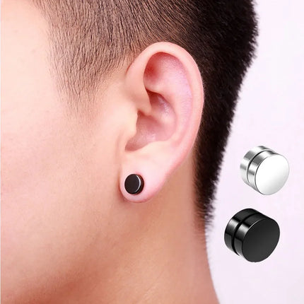 6mm/8mm/10mm/12mm Round Circle Non Piercing Strong Magnet Magnetic Mens Ear Clip Non Piercing Earrings Fake Earrings Jewelry