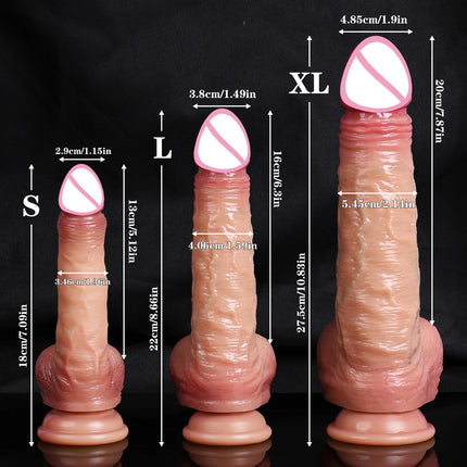 Strap On Realistic Dildos for Women Lesbian Realistic Skin Sliding Foreskin Testicles Dildo For Anal Big Dick Sex Toys Penis 18