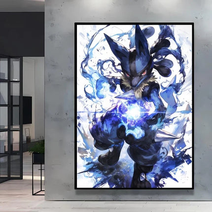 Pokemon Eevee Series Wall Art Unique Ink Style Decorative Paintings High - Quality Canvas Add A Touch of Fantasy To Your Home