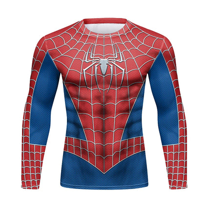 Gym Compression Shirts for Men Long Sleeve Comics Spider Cosplay T-Shirt Marvel Top Elastic Fitness Sportwear Halloween Clothes