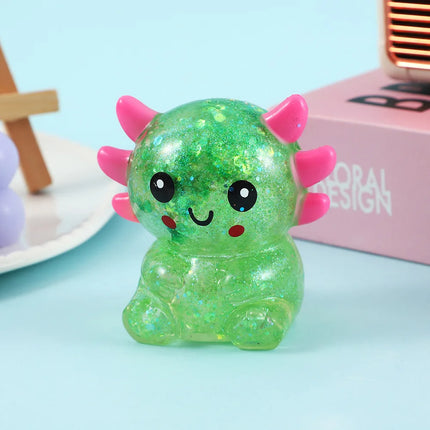 Axolotl Stress Balls Squishy Sensory Fidget Toys Stress Relief Malt Sugar Ball Cute Animal Squeeze Toys for Kids Birthday Gift