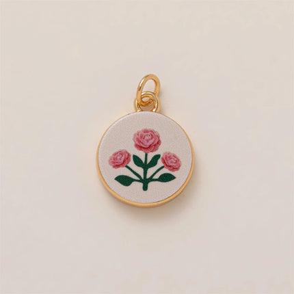 Simple and versatile color blocking butterfly love flower DIY pendant accessories gold-plated color preservation