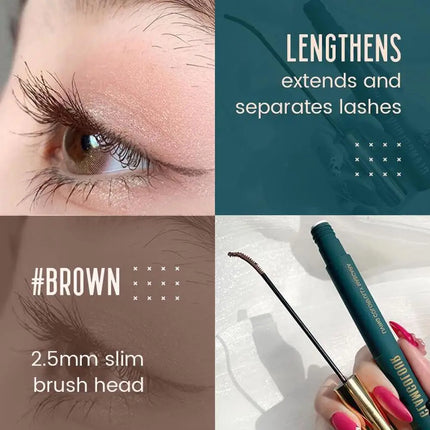 Mascara Long Lasting Waterproof Sweatproof Silk Fiber Thick Curling Eyelash Extension Volume Smudge-proof Quick Dry Non-blooming
