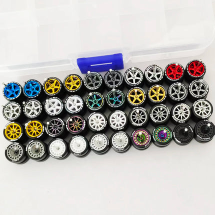 20 Sets 1/64 Wheels Rubber Tires Diameter 9.8mm 11mm 14mm 17mm for Matchbox/Domeka/HW 1:64 Diecast Alloy Car Models