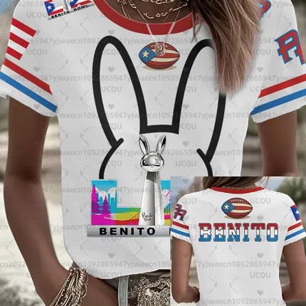 HalfTime Football Puerto Rico Bad Bunny  94 Jersey Commemorate Fans Jersey the Show Gameday Football Concert T-shirt