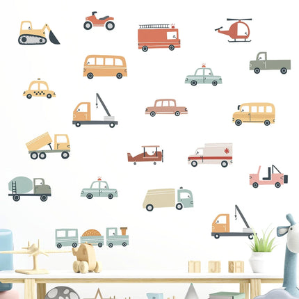 1Pc Cartoon Car Construction Truck Furniture Wall Stickers Kids Room Decor for Baby Bedroom Decoration Living Room Wall Decals