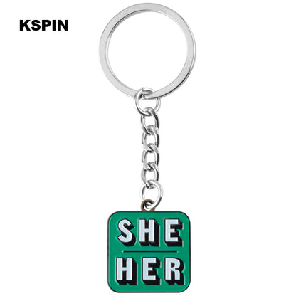 Pronouns Enamel Pins THEY THEM  SHE HER HE HIM Lapel Pins Badges Brooches