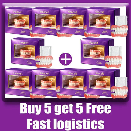 Comfort Silicone Dentures, Unisex Upper/Lower Teeth, DIY Temporary Fix for Confident Smile in Minutes