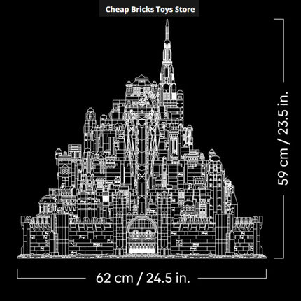 8278pcs The City Minas Tirith Capital Dispaly Model Bricks Building Blocks Kit Cheapest Set Gifts for Adults for Home Decor