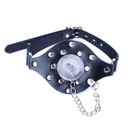 Leather Gag Open Mouth Gag With Stopper BDSM Bondage Restraints Slave Gag Fetish Oral Fixed Sex Adult Game Erotic Toys For Women