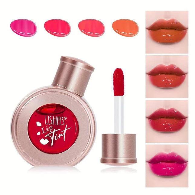 4 Colors Fruity Water Lip Tint Set Highly Pigmented Lip Gloss Waterproof Non-Sticky Longlasting Women Lips Cosmetics Bulk