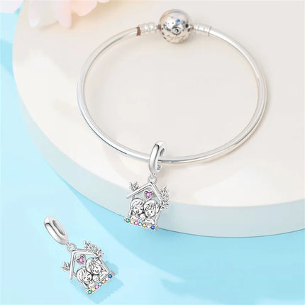 Original 925 Sterling Silver Charms Beads Cute Mushroom Unicorn Love Wings Pearl Charm for Bracelet Pendant Woman Girl Jewelry