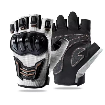 Half Finger Motorcycle Gloves, Breathable Anti-Slip Wear Resistant Anti-Fall Racing Gloves for Outdoor Cycling & Electric Bike