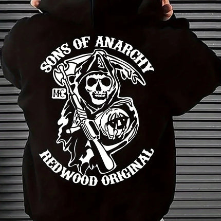 2025 Stylish Cool Skull Print Men Women Hooded Sweatshirt Autumn Winter Daily Outdoor Vacation Fitness Casual Warm Sportswear