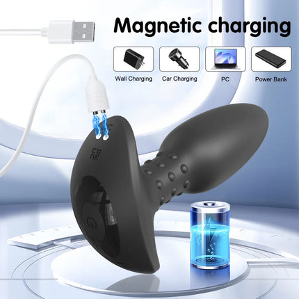 APP Control Rotation Butt Plug Anal Vibrator for Men Women 360° Wiggle Prostate Massager Anal Plug for Gay Sex Toy for Men