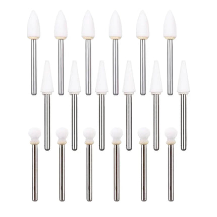 3 Boxes Dental Polishing Stones FG Burs - Flame, Cone & Round Shape White Stone Polisher for Metal, Resin, Porcelain - For Denti