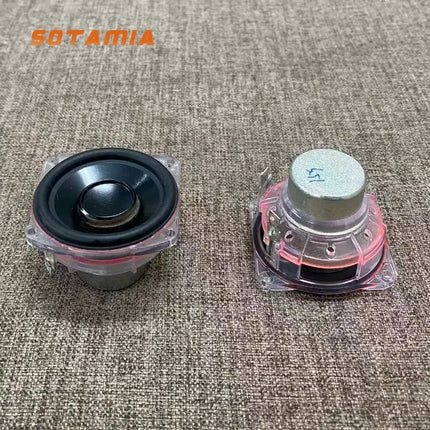 SOTAMIA 2Pcs Crystal Speaker 1.5 Inch Full Range Aluminum Basin 4 Ohm 15W Audio Sound HIFI Loudspeaker for Bluetooth Speakers