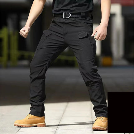 Black Cargo Plus Size Men's Elastic Tactical Pants Camping Hiking Fishing Trekking Climbing Outdoor Trousers Quick Dry Sports
