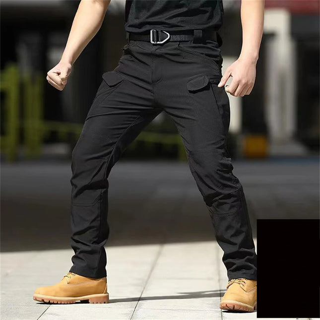Black Cargo Plus Size Men's Elastic Tactical Pants Camping Hiking Fishing Trekking Climbing Outdoor Trousers Quick Dry Sports