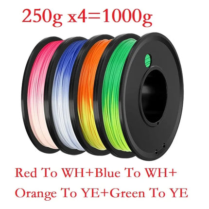 Temperature Color Change Filament PLA 1.75mm 1kg 500g 250g 200g 3D Printer Material PLA Temperature Reaction Filament Blue Black