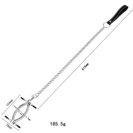 Labia Spreader Strap with Clamp Clip Onto Clitoris Spread Pussy Open Vagina Stimulator BDSM Bondage Nipple Sucker Sex Toys Slave