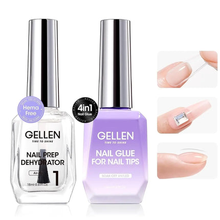 GELLEN Nail Polish Set 18ml 4PCS Kit Base Coat Top Gel Cuticle Softener Oil Salon Quality Manicure Pedicure Valentines Gift
